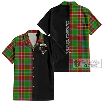 Baxter Modern Tartan Short Sleeve Button Shirt with Family Crest and Half Of Me Style