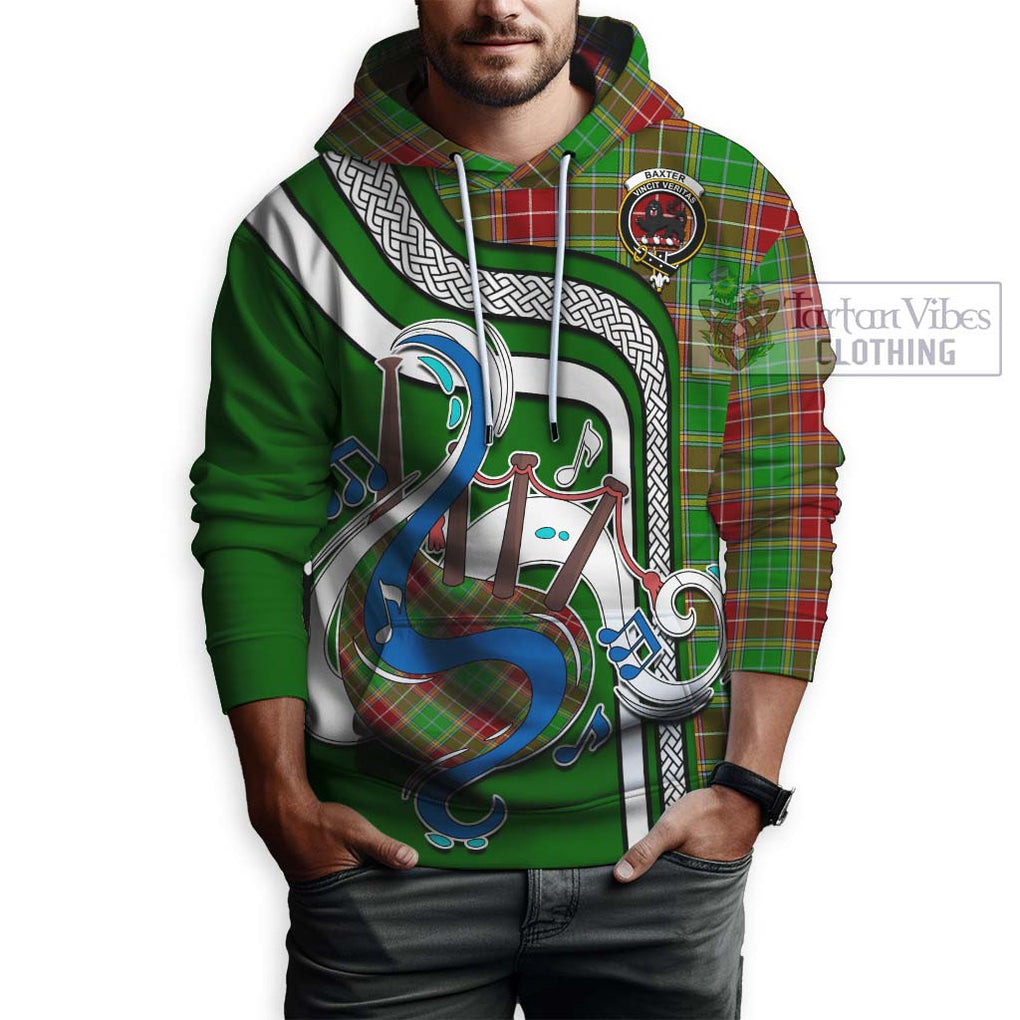 Baxter Modern Tartan Hoodie with Epic Bagpipe Style Zip Hoodie - Tartanvibesclothing Shop