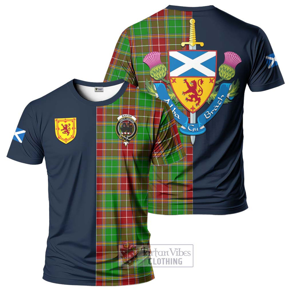 Tartan Vibes Clothing Baxter Modern Tartan T-Shirt Alba with Scottish Lion Royal Arm Half Style