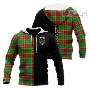 Baxter Modern Tartan Knitted Hoodie with Family Crest and Half Of Me Style