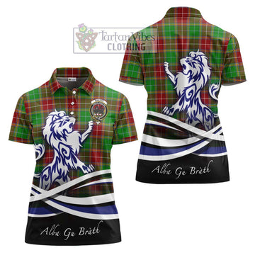 Baxter Modern Tartan Women's Polo Shirt with Alba Gu Brath Regal Lion Emblem