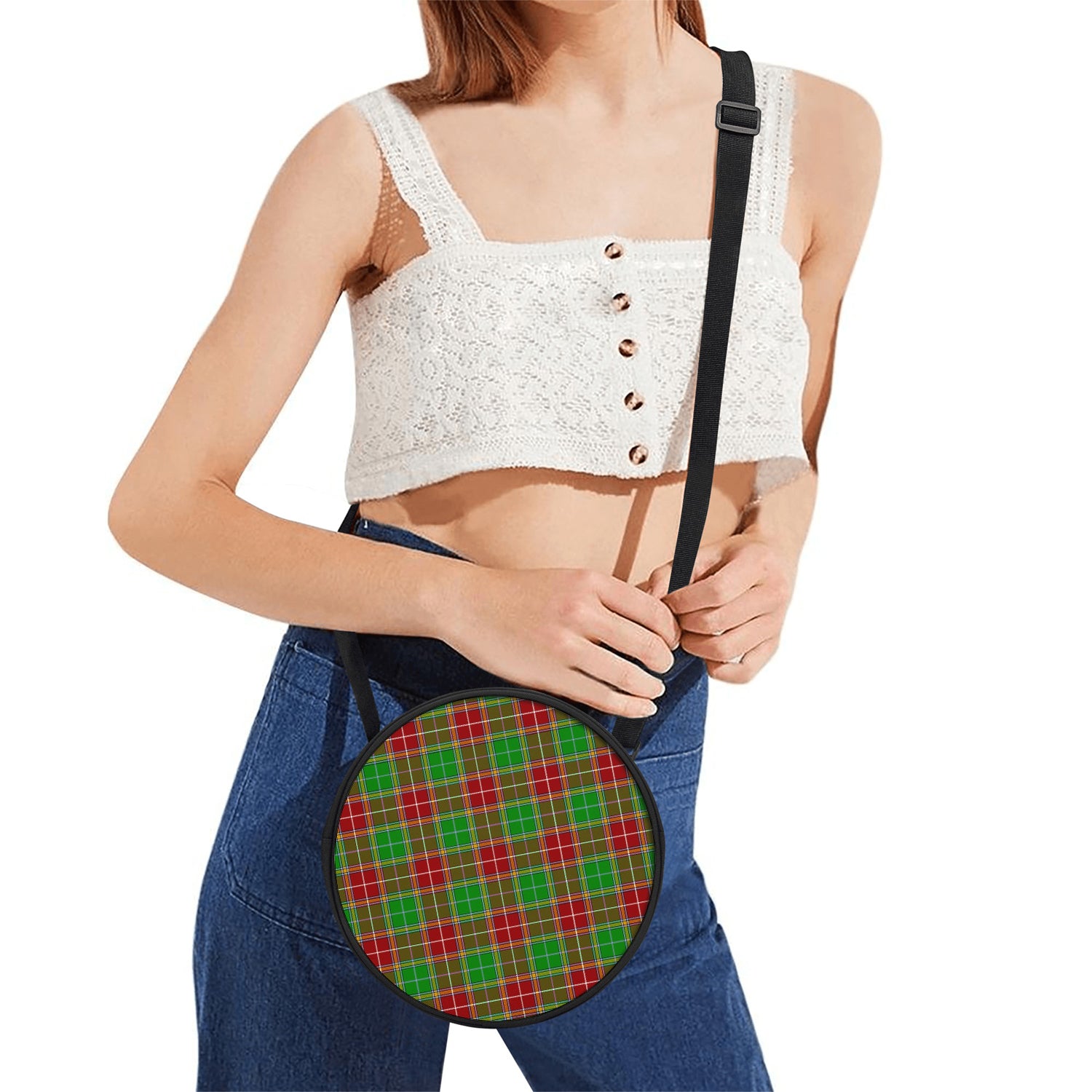 Baxter Modern Tartan Round Satchel Bags One Size 9*9*2.7 inch - Tartanvibesclothing