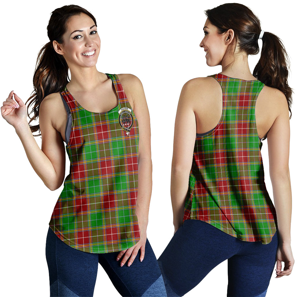 Baxter Modern Tartan Women Racerback Tanks with Family Crest - Tartanvibesclothing