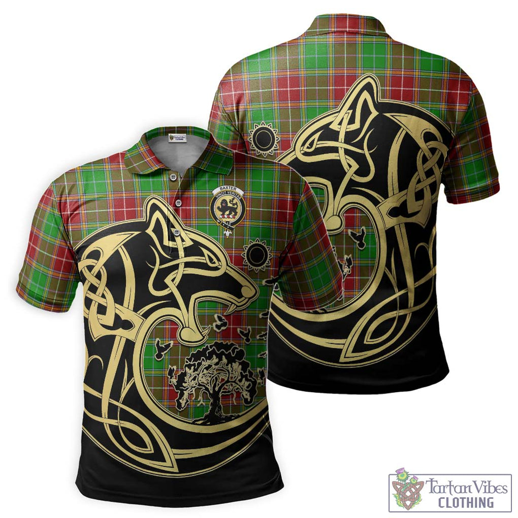 Baxter Modern Tartan Polo Shirt with Family Crest Celtic Wolf Style Kid - Tartanvibesclothing Shop