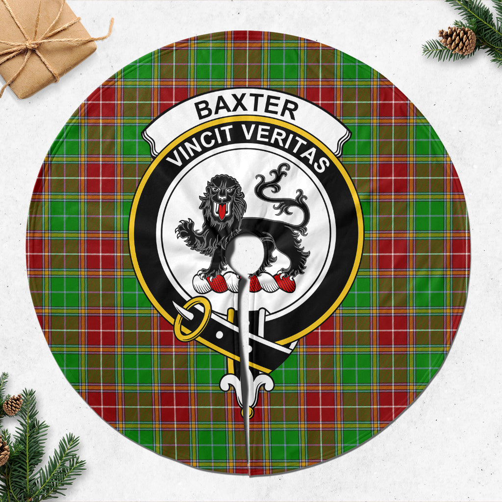 Baxter Modern Tartan Christmas Tree Skirt with Family Crest - Tartanvibesclothing