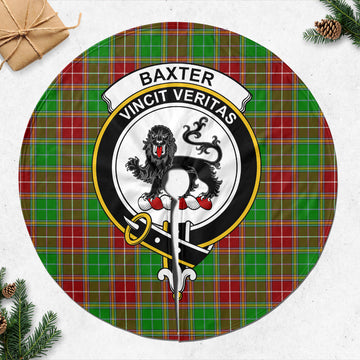 Baxter Modern Tartan Christmas Tree Skirt with Family Crest