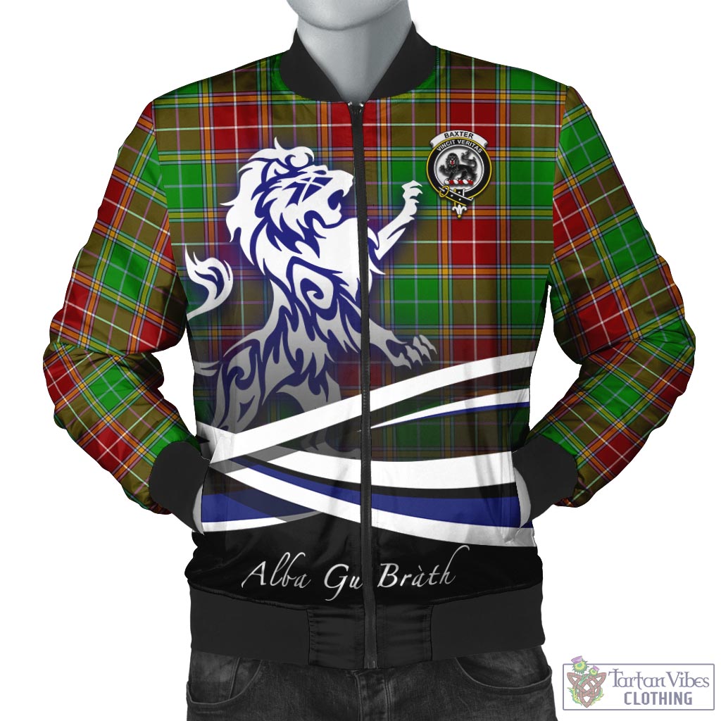 Tartan Vibes Clothing Baxter Modern Tartan Bomber Jacket with Alba Gu Brath Regal Lion Emblem