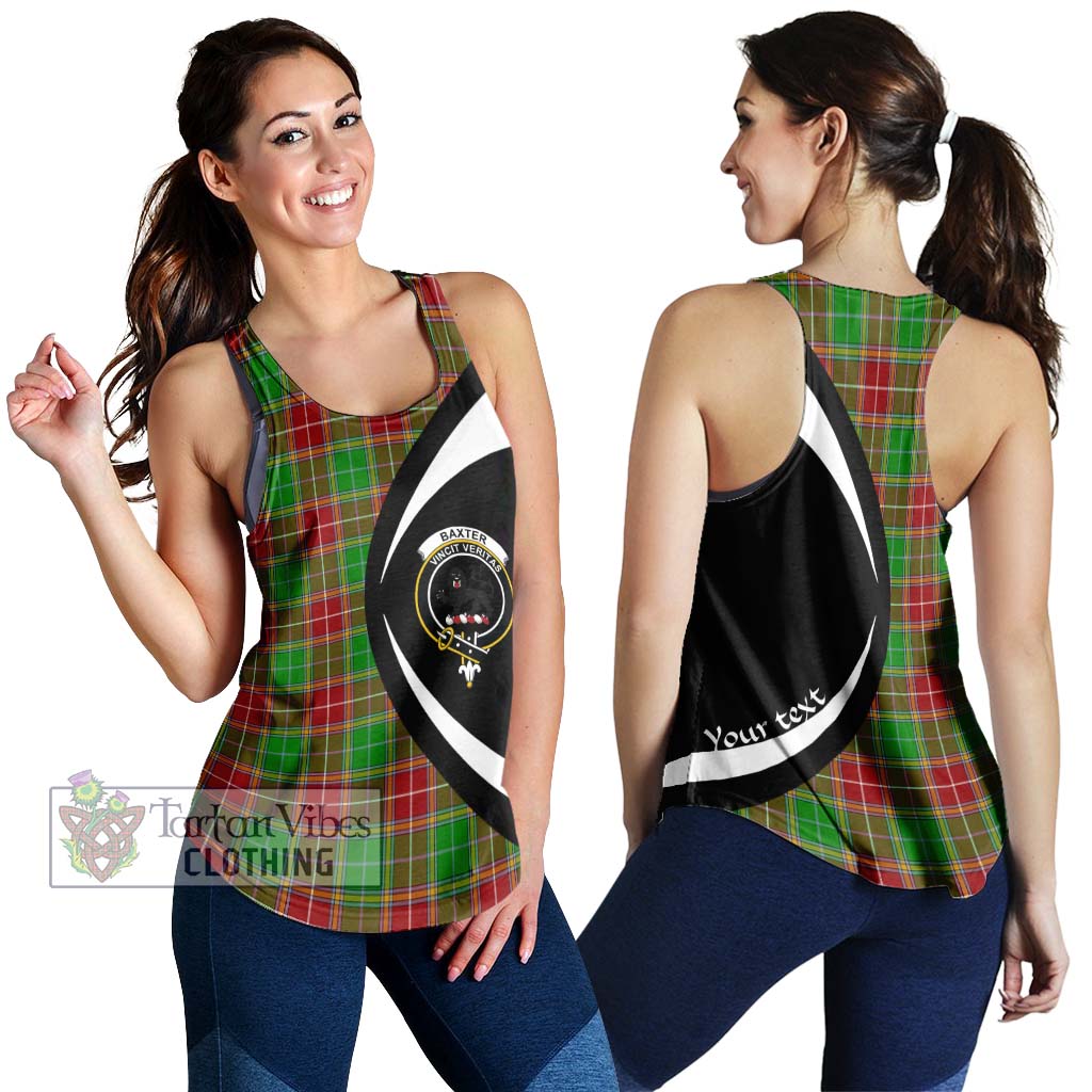 Baxter Modern Tartan Women's Racerback Tanks with Family Crest Circle Style 4XL - Tartan Vibes Clothing