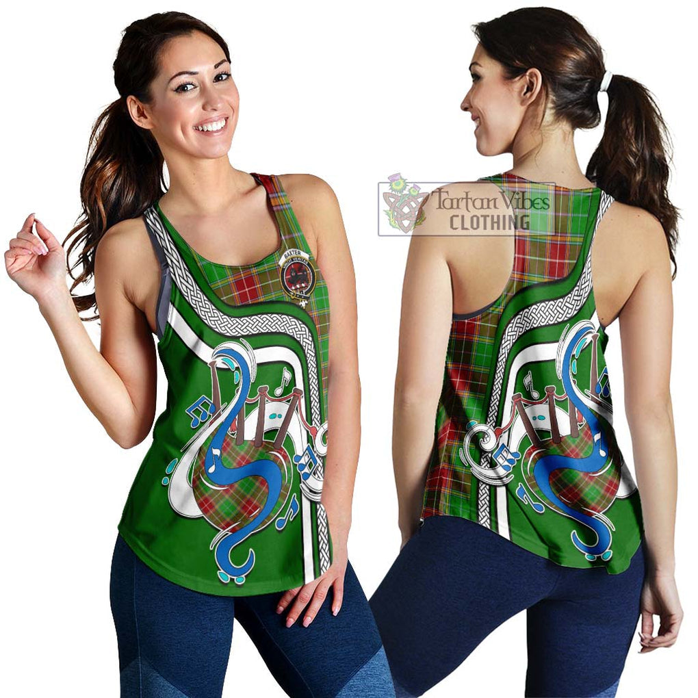 Baxter Modern Tartan Women's Racerback Tanks with Epic Bagpipe Style 4XL - Tartanvibesclothing Shop