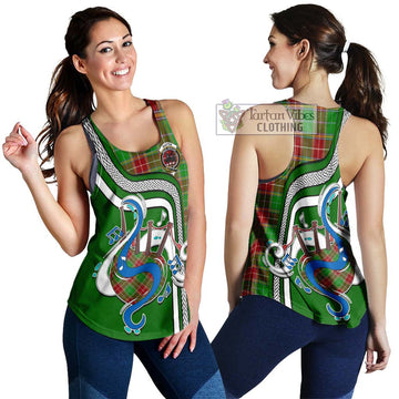 Baxter Modern Tartan Women's Racerback Tanks with Epic Bagpipe Style