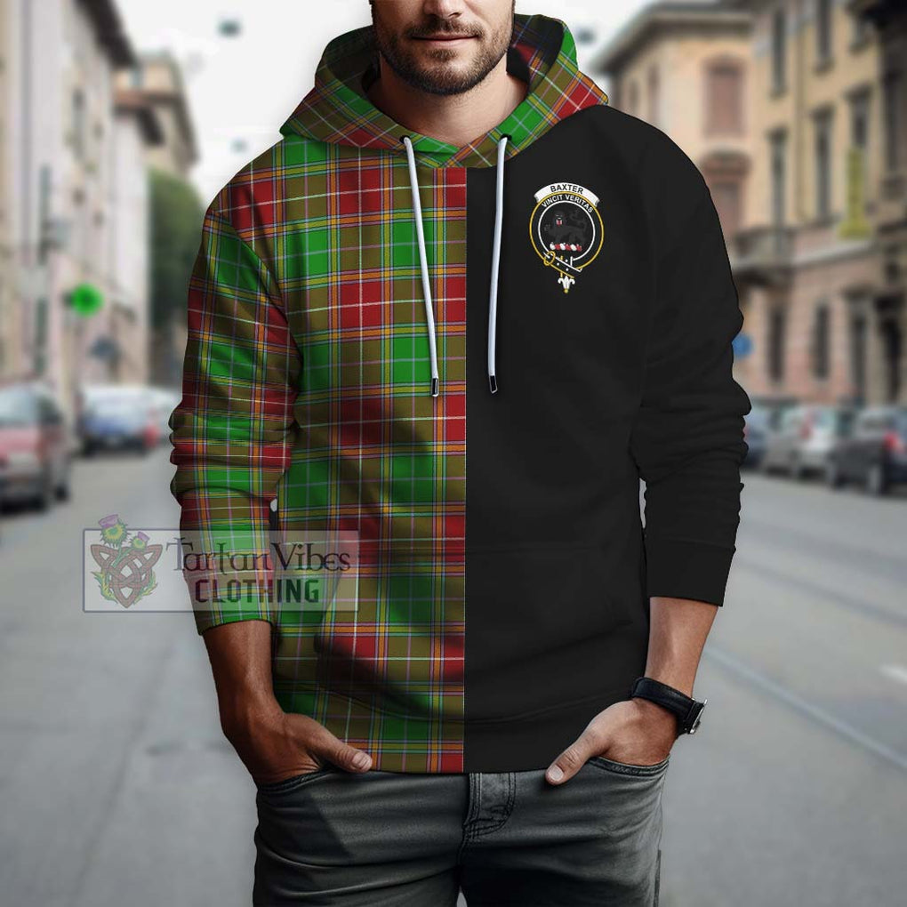 Baxter Modern Tartan Hoodie with Family Crest and Half Of Me Style Zip Hoodie - Tartanvibesclothing Shop