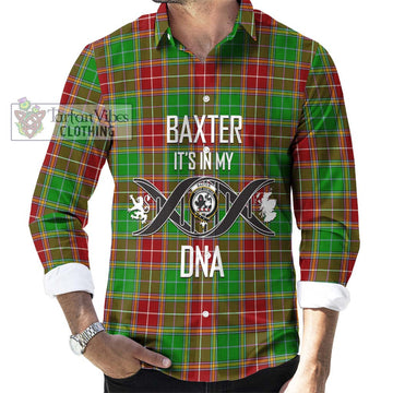 Baxter Modern Tartan Long Sleeve Button Shirt with Family Crest DNA In Me Style