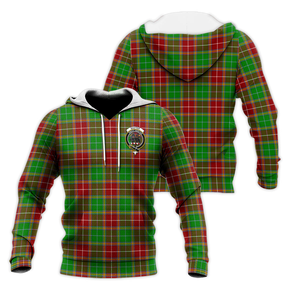 Baxter Modern Tartan Knitted Hoodie with Family Crest Unisex Knitted Hoodie - Tartanvibesclothing