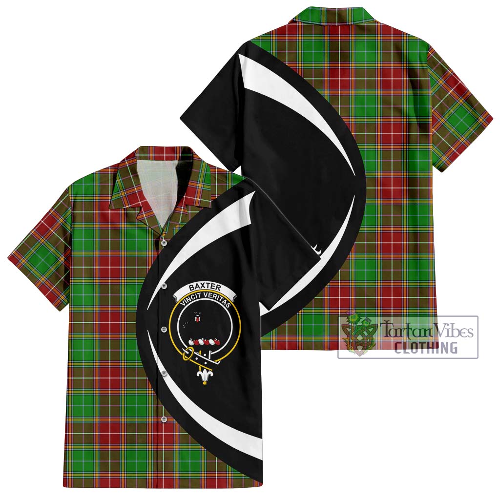 Baxter Modern Tartan Short Sleeve Button Up with Family Crest Circle Style Kid - Tartan Vibes Clothing