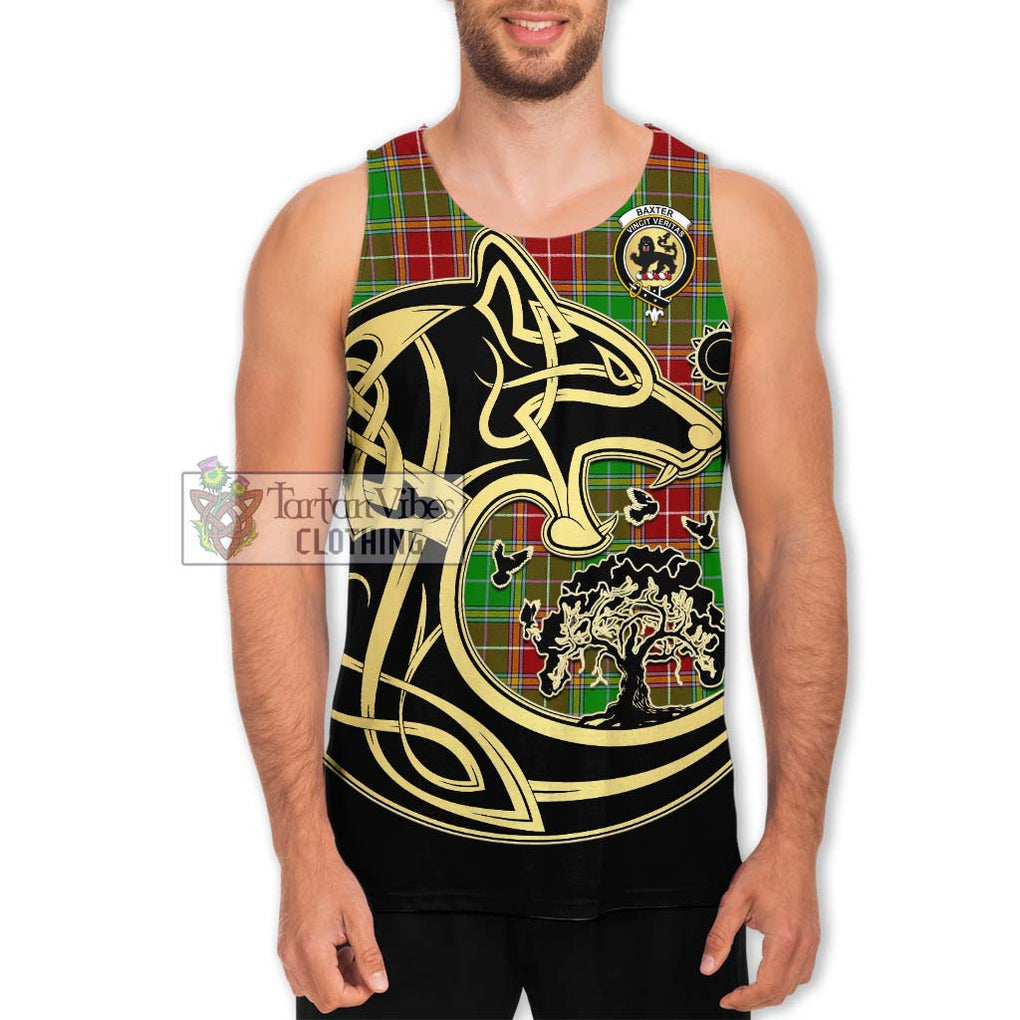 Baxter Modern Tartan Men's Tank Top with Family Crest Celtic Wolf Style Men - Tartan Vibes Clothing