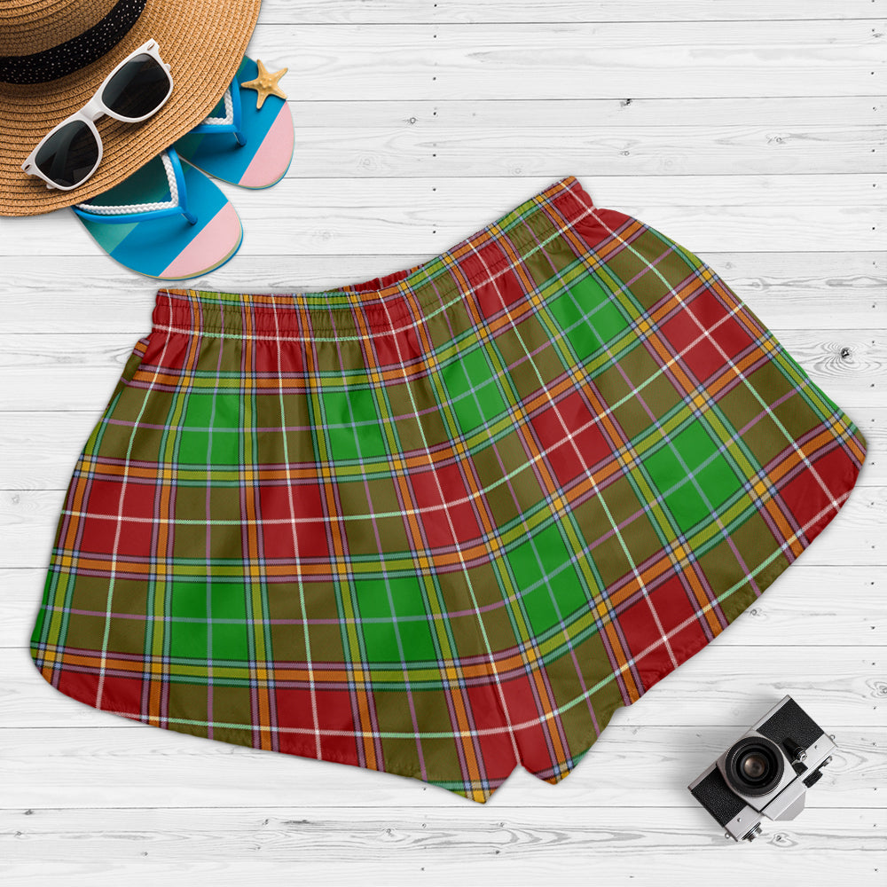 Baxter Modern Tartan Womens Shorts with Family Crest - Tartanvibesclothing