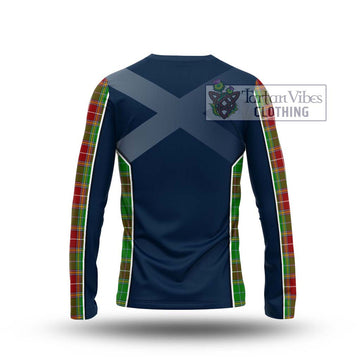 Baxter Modern Tartan Long Sleeve T-Shirt with Family Crest and Lion Rampant Vibes Sport Style