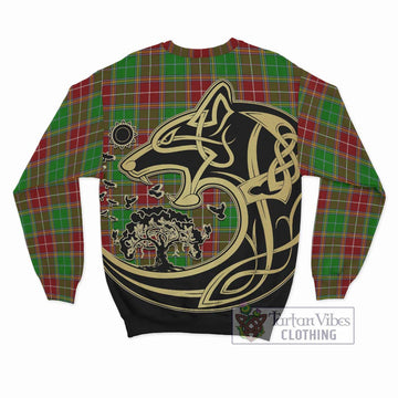 Baxter Modern Tartan Sweatshirt with Family Crest Celtic Wolf Style