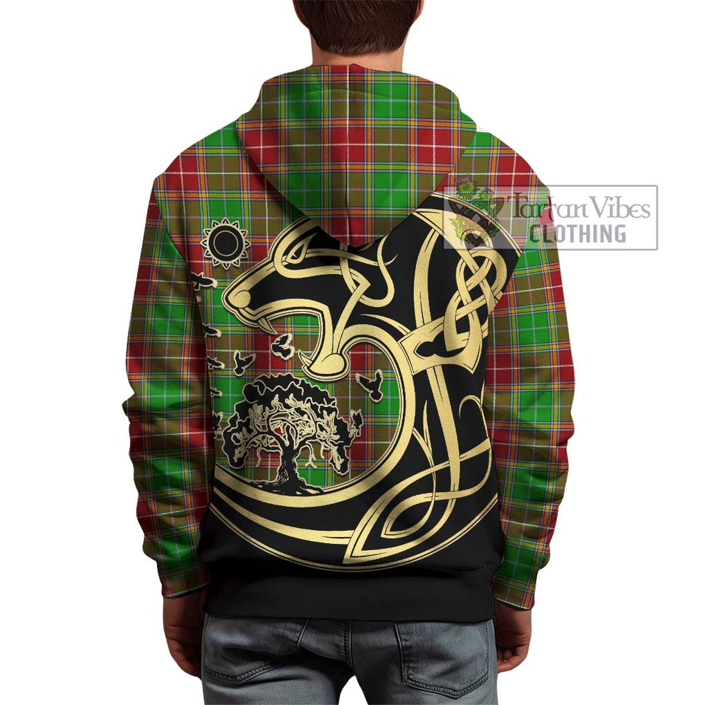 Baxter Modern Tartan Hoodie with Family Crest Celtic Wolf Style - Tartan Vibes Clothing