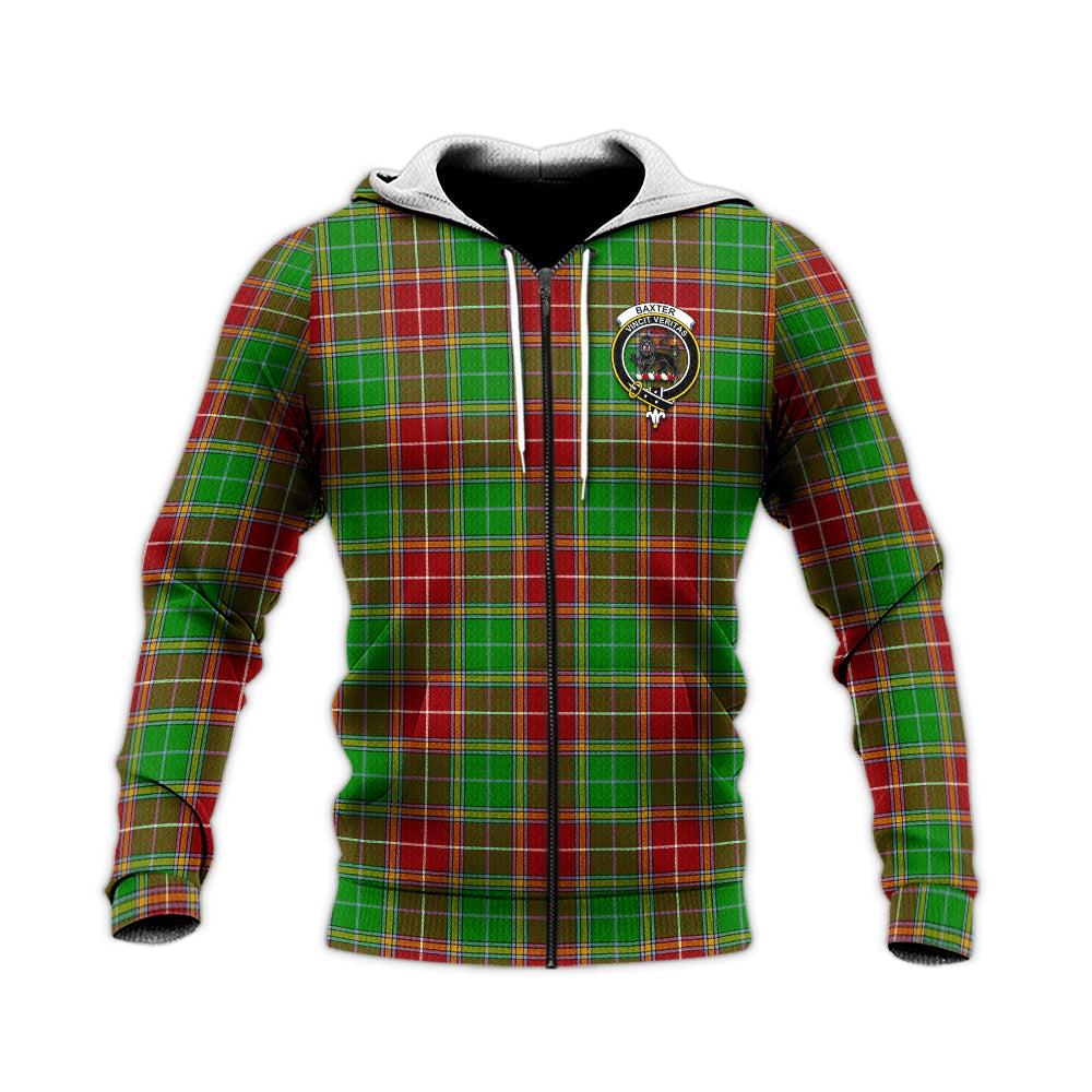 Baxter Modern Tartan Knitted Hoodie with Family Crest Unisex Knitted Zip Hoodie - Tartanvibesclothing