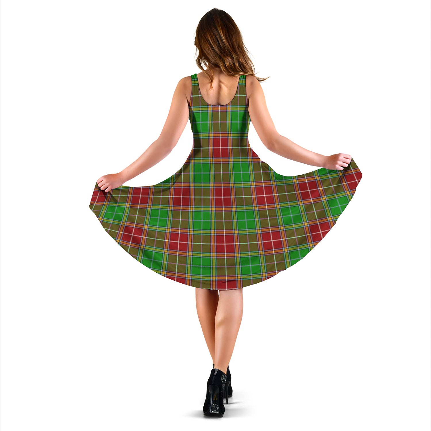 Baxter Modern Tartan Sleeveless Midi Womens Dress - Tartanvibesclothing