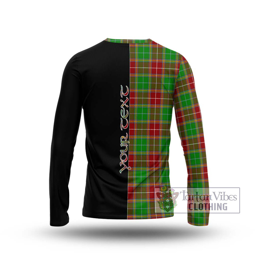 Baxter Modern Tartan Long Sleeve T-Shirt with Family Crest and Half Of Me Style - Tartanvibesclothing Shop