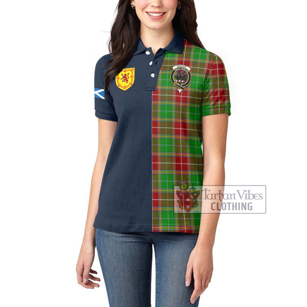 Tartan Vibes Clothing Baxter Modern Tartan Women's Polo Shirt with Scottish Lion Royal Arm Half Style