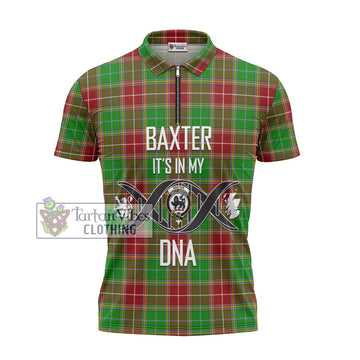 Baxter Modern Tartan Zipper Polo Shirt with Family Crest DNA In Me Style