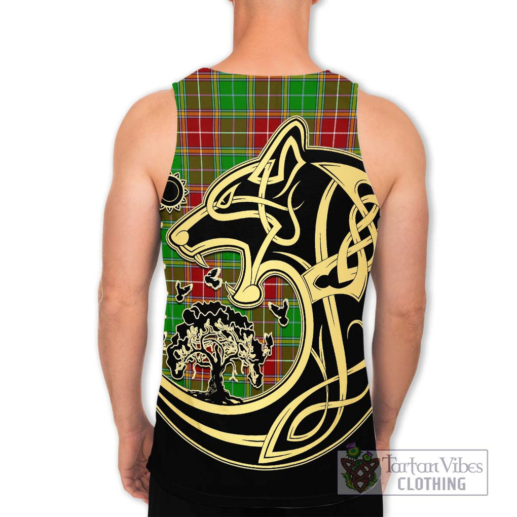 Baxter Modern Tartan Men's Tank Top with Family Crest Celtic Wolf Style - Tartan Vibes Clothing