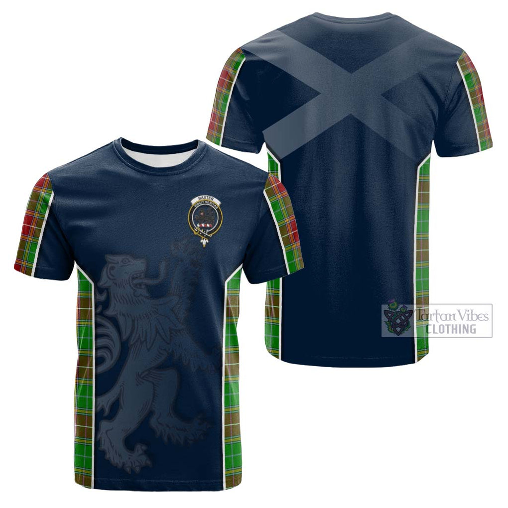 Tartan Vibes Clothing Baxter Modern Tartan Cotton T-shirt with Family Crest and Lion Rampant Vibes Sport Style