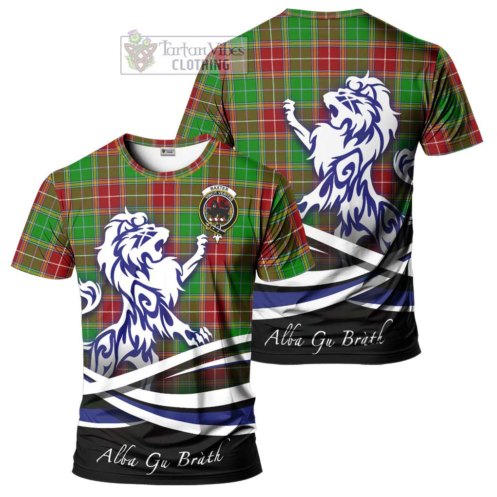 Tartan Vibes Clothing Baxter Modern Tartan Cotton T-shirt with Alba Gu Brath Regal Lion Emblem