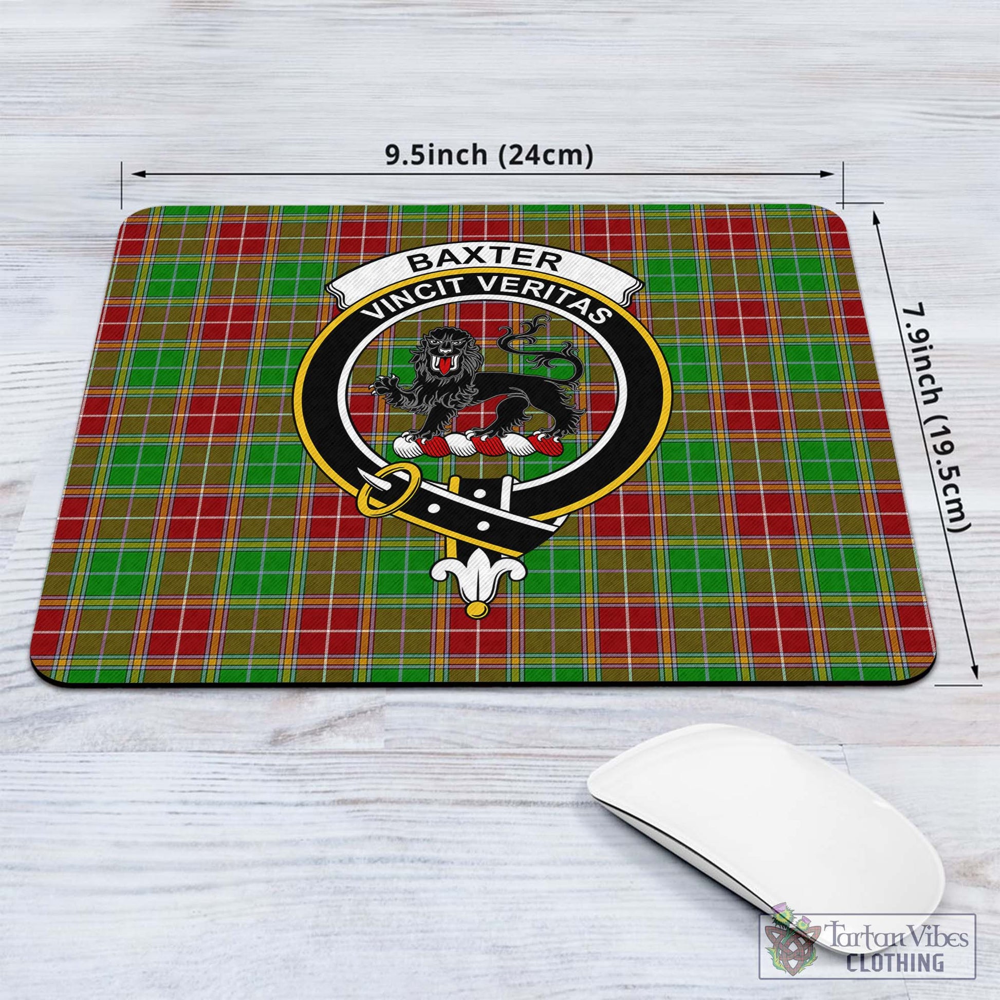 Tartan Vibes Clothing Baxter Modern Tartan Mouse Pad with Family Crest