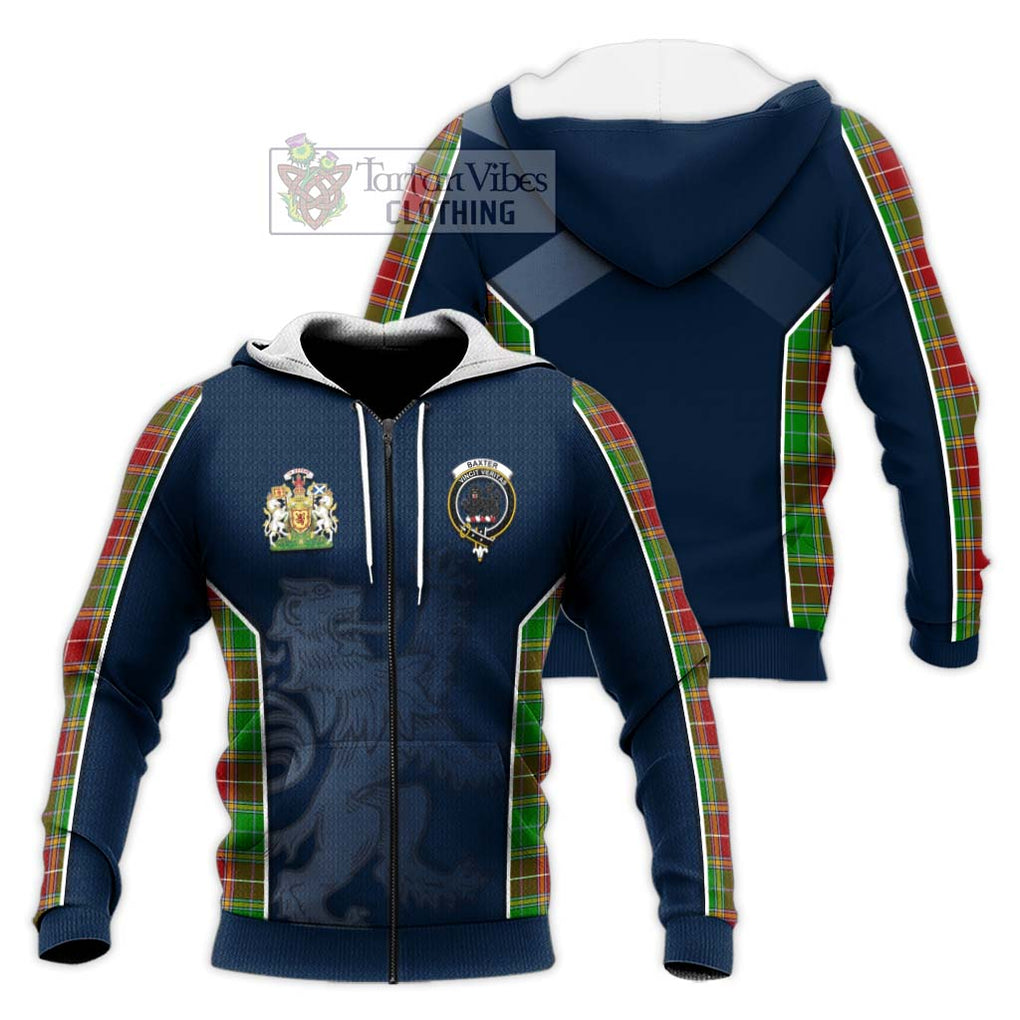 Baxter Modern Tartan Knitted Hoodie with Family Crest and Lion Rampant Vibes Sport Style Unisex Knitted Zip Hoodie - Tartan Vibes Clothing