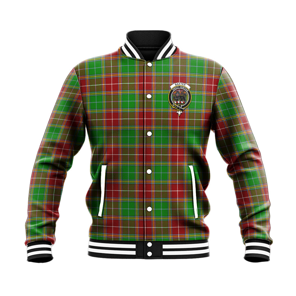 Baxter Modern Tartan Baseball Jacket with Family Crest - Tartan Vibes Clothing