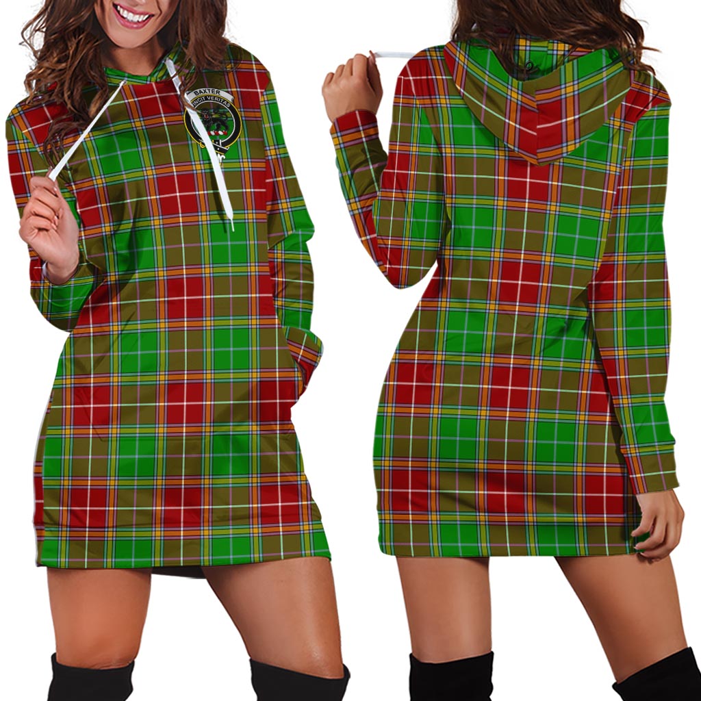 Baxter Modern Tartan Hoodie Dress with Family Crest - Tartan Vibes Clothing