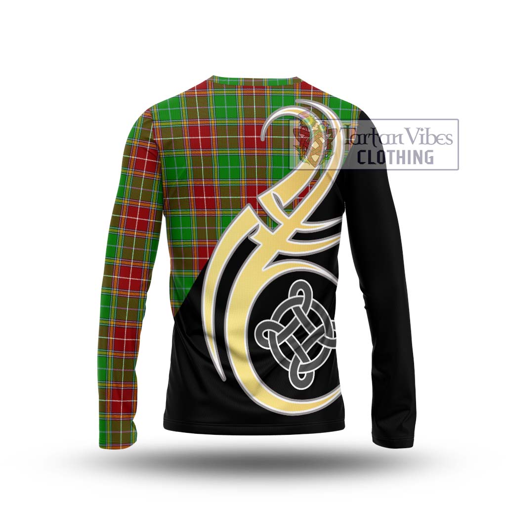 Baxter Modern Tartan Long Sleeve T-Shirt with Family Crest and Celtic Symbol Style - Tartan Vibes Clothing