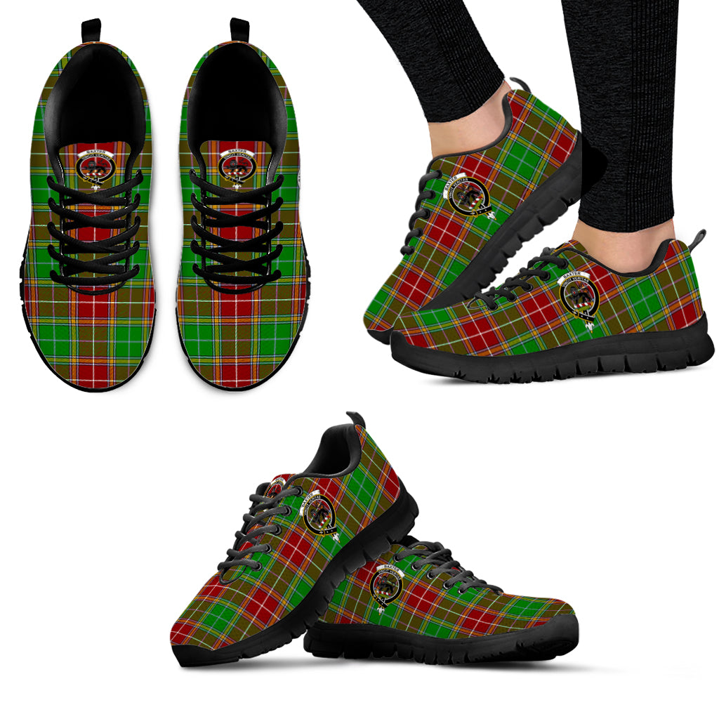 Baxter Modern Tartan Sneakers with Family Crest - Tartanvibesclothing