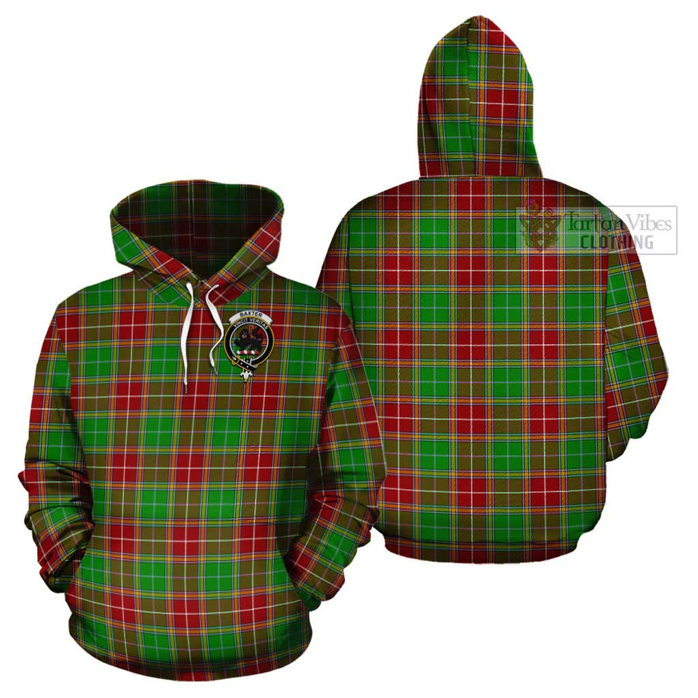 Baxter Modern Tartan Cotton Hoodie with Family Crest Pullover Hoodie - Tartan Vibes Clothing