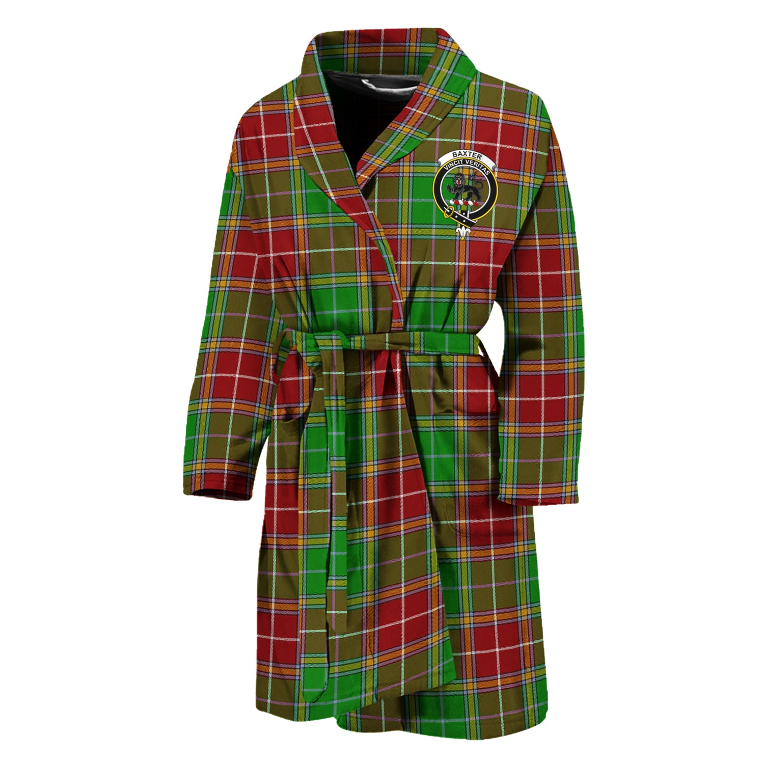 Baxter Modern Tartan Bathrobe with Family Crest Unisex M - Tartan Vibes Clothing