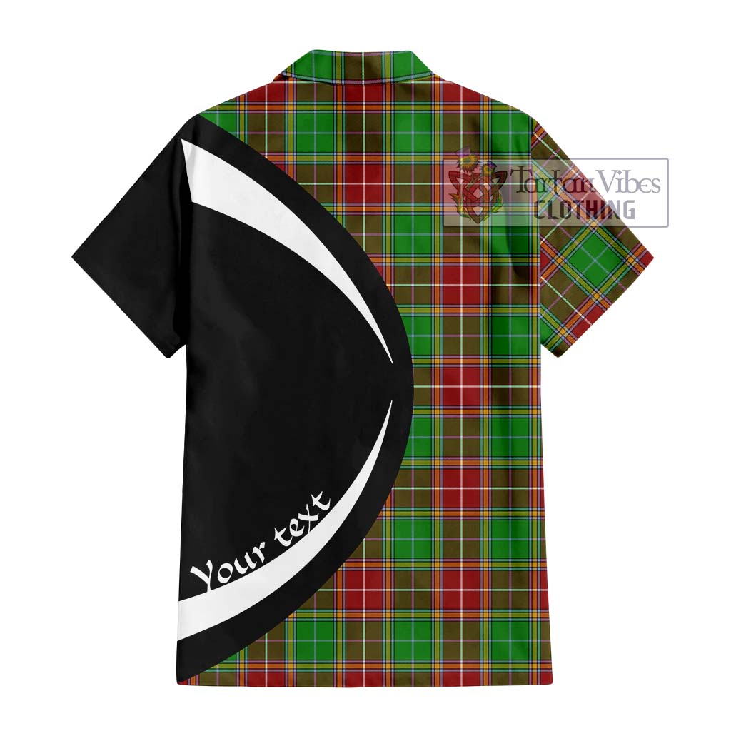 Baxter Modern Tartan Short Sleeve Button Up with Family Crest Circle Style - Tartan Vibes Clothing