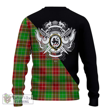 Baxter Modern Tartan Ugly Sweater with Family Crest and Military Logo Style