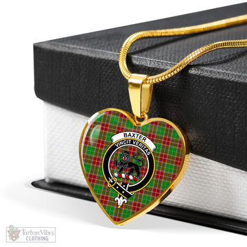 Baxter Modern Tartan Heart Necklace with Family Crest