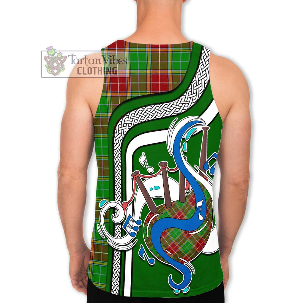 Baxter Modern Tartan Men's Tank Top with Epic Bagpipe Style - Tartanvibesclothing Shop