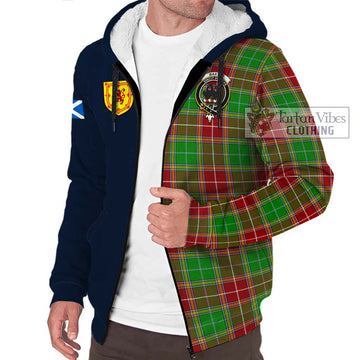 Baxter Modern Tartan Sherpa Hoodie Alba with Scottish Lion Royal Arm Half Style