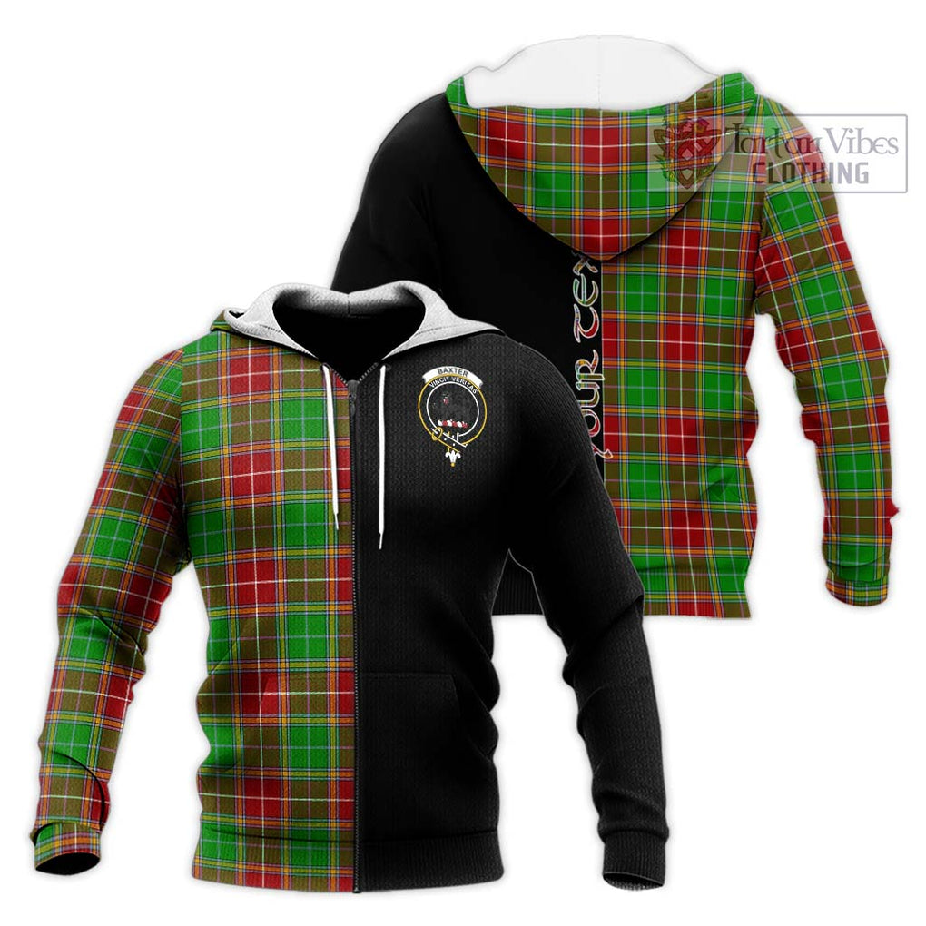 Baxter Modern Tartan Knitted Hoodie with Family Crest and Half Of Me Style Unisex Knitted Zip Hoodie - Tartanvibesclothing Shop