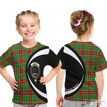 Baxter Modern Tartan Kid T-Shirt with Family Crest Circle Style