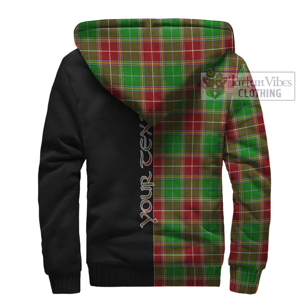 Baxter Modern Tartan Sherpa Hoodie with Family Crest and Half Of Me Style - Tartanvibesclothing Shop