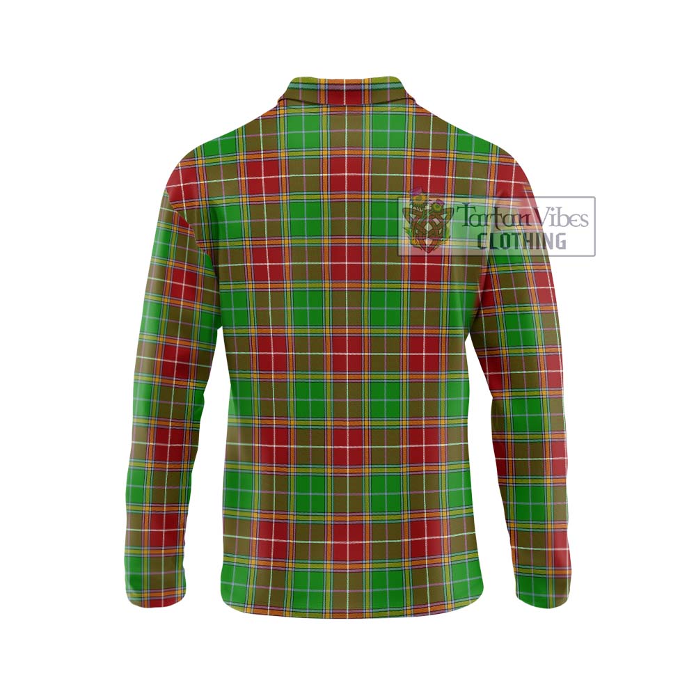 Baxter Modern Tartan Long Sleeve Polo Shirt with Family Crest DNA In Me Style - Tartanvibesclothing Shop