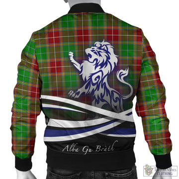 Baxter Modern Tartan Bomber Jacket with Alba Gu Brath Regal Lion Emblem