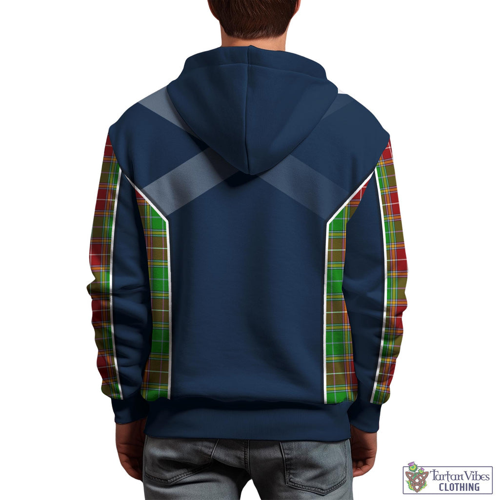 Tartan Vibes Clothing Baxter Modern Tartan Hoodie with Family Crest and Scottish Thistle Vibes Sport Style